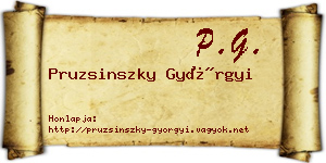 Pruzsinszky Györgyi névjegykártya